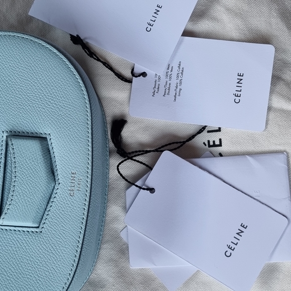 CELINE Trotter small Crossbody Shoulder Bag Leather Tiffany Blue - Picture 3 of 13